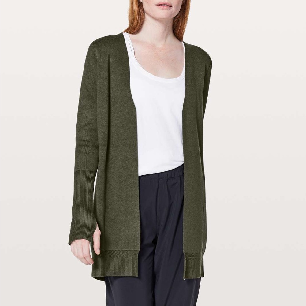 Lululemon City Street Cardigan Heathered Camo Green in Cashlu!
